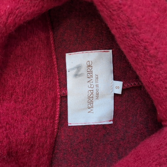 Marisa & Marie Italian Wool blend sweater jacket cardigan Red Small - Picture 7 of 12